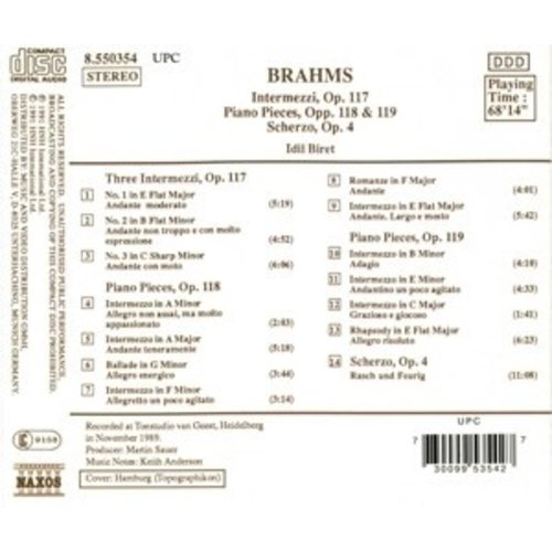 Naxos Brahms:piano Pieces Op.117 Etc
