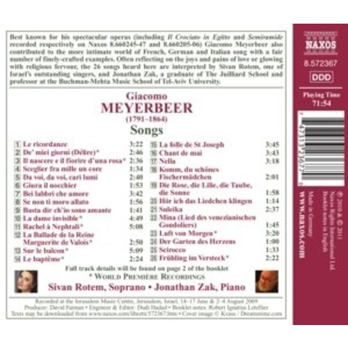 Naxos Meyerbeer: Songs