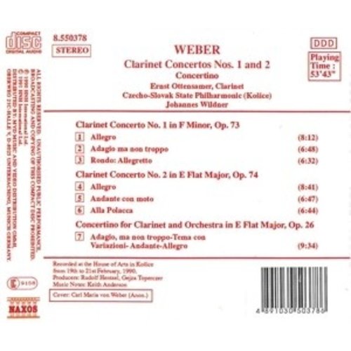 Naxos Weber: Clarinet Concertos 1&2