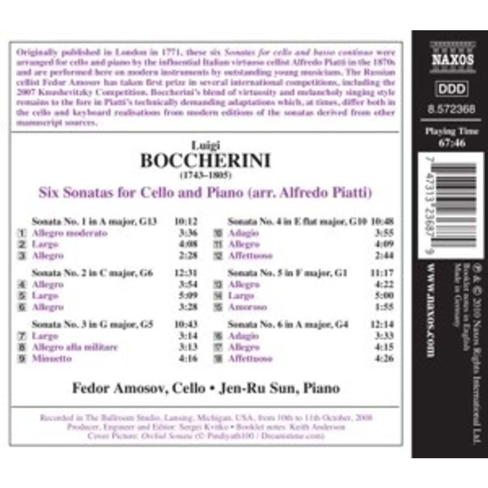 Naxos Boccherini: Cello Sonatas