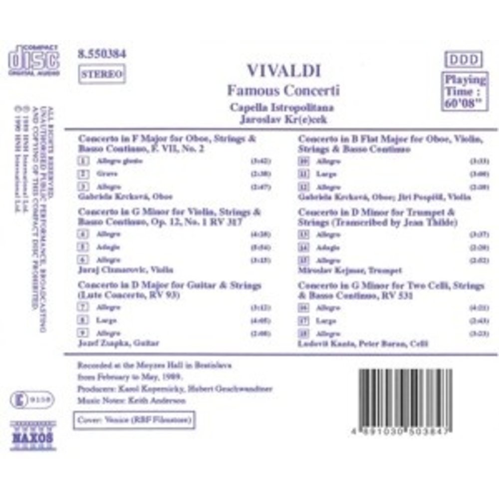 Naxos Vivaldi: Famous Concerti