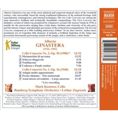 Naxos Ginastera: Cello Concertos