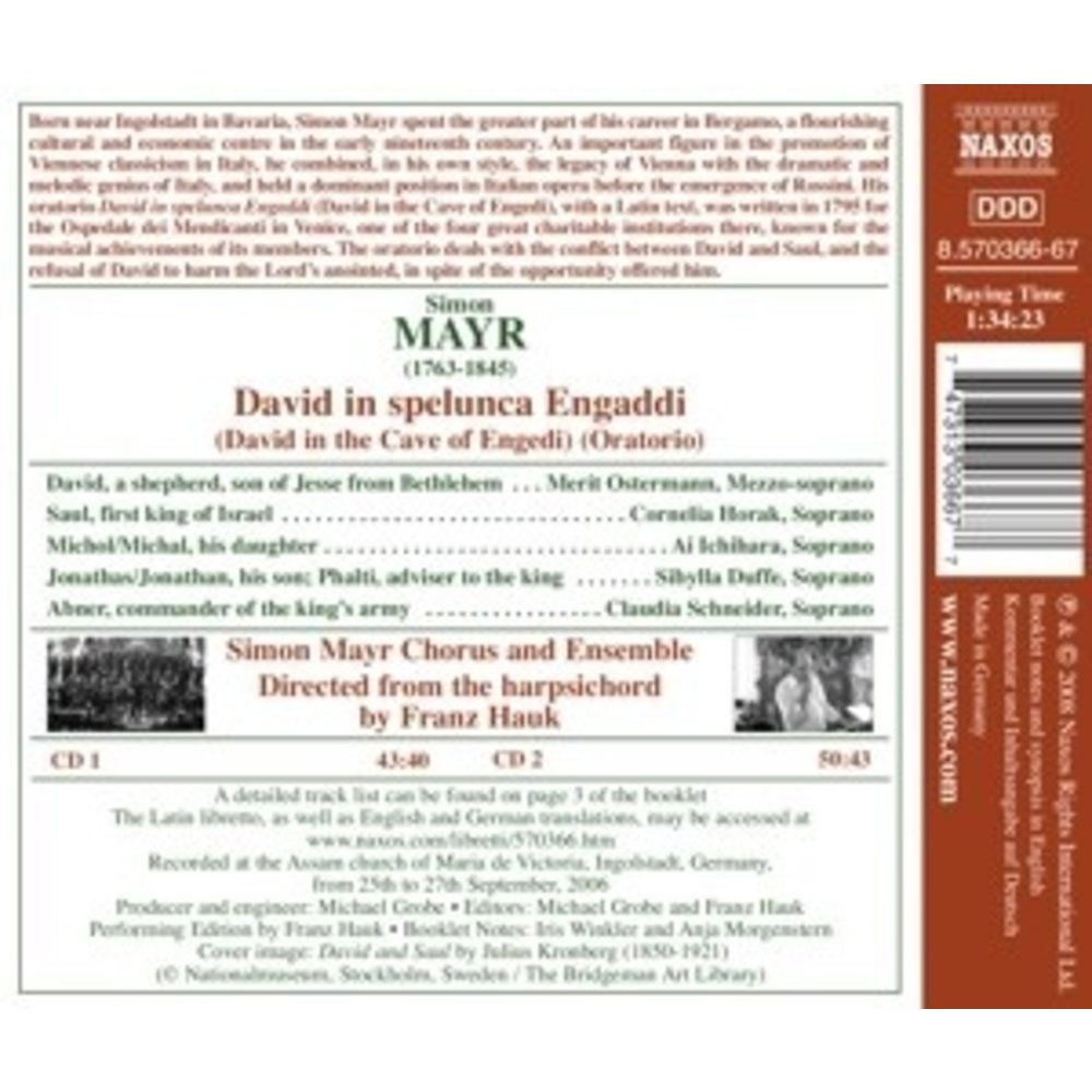 Naxos Mayr: David (Oratorio)