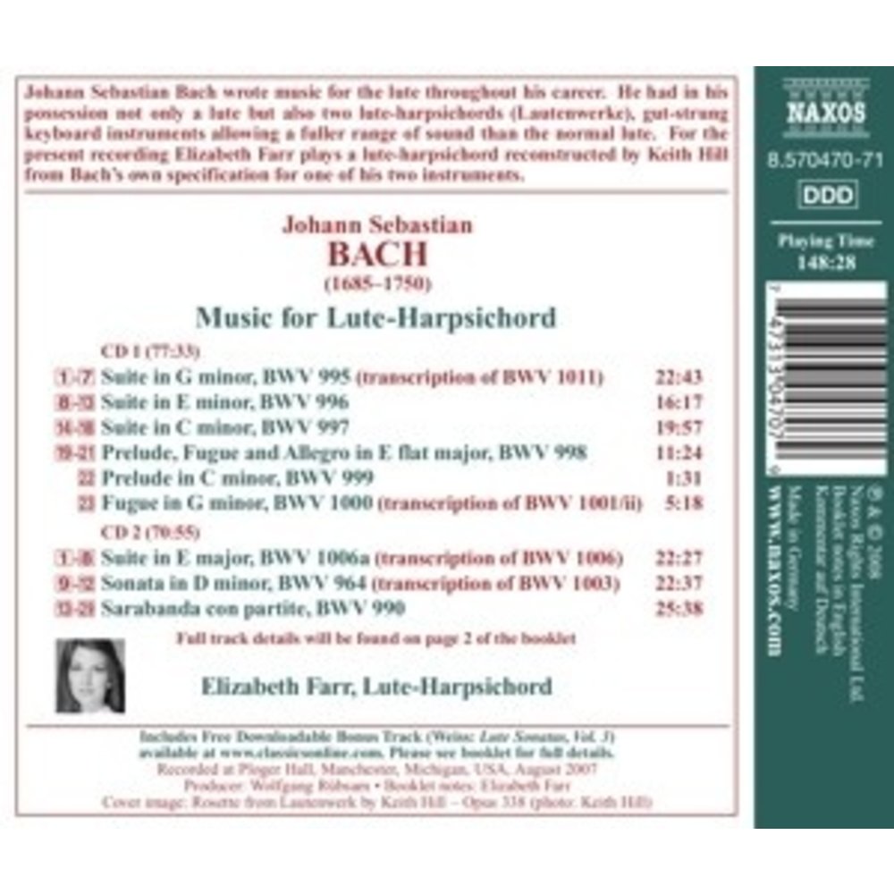 Naxos Bach: Music For Lute-Harpsichord