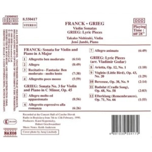 Naxos Franck/Grieg: Violin Sonatas