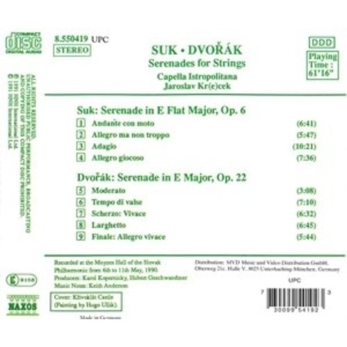 Naxos Dvorak/Suk: Serenades For Str.