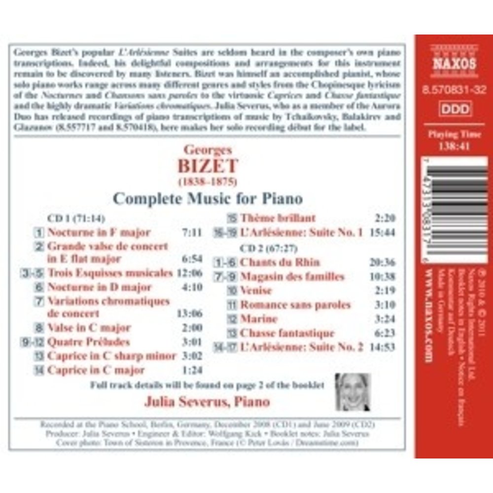 Naxos Bizet: Compl.music For Piano