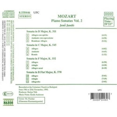 Naxos Mozart: Piano Sonatas Vol.2