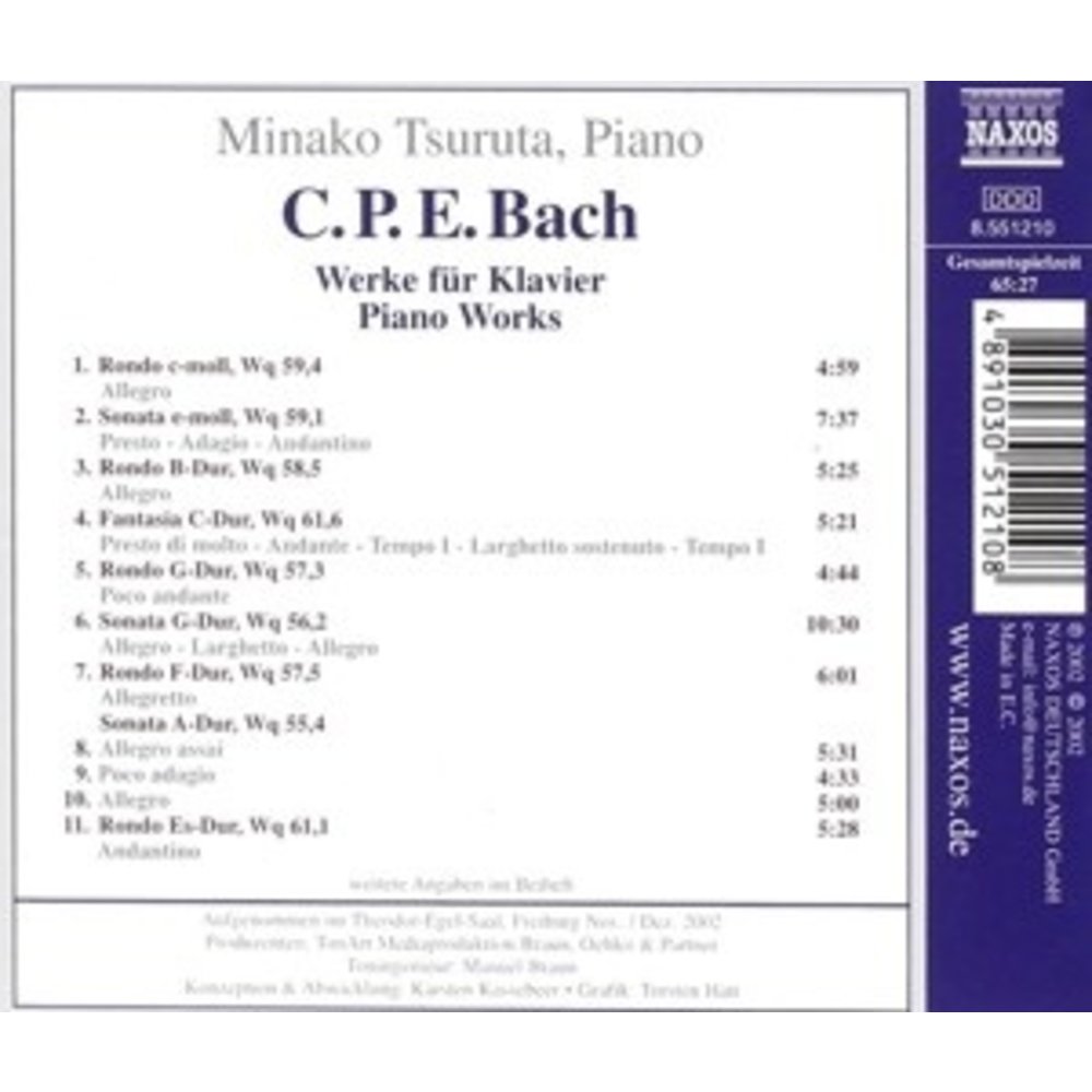 Naxos C.p.e. Bach: Werke Fur Klavier
