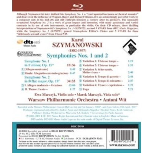 Naxos Szymanowski: Symphonies 1+2