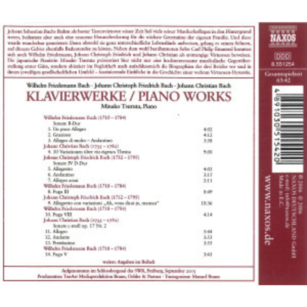 Naxos Bach-Sohne: Klavierwerke.minak