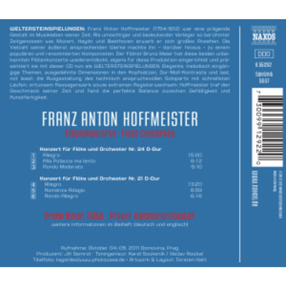 Naxos Hoffmeister: Flotenkonzerte