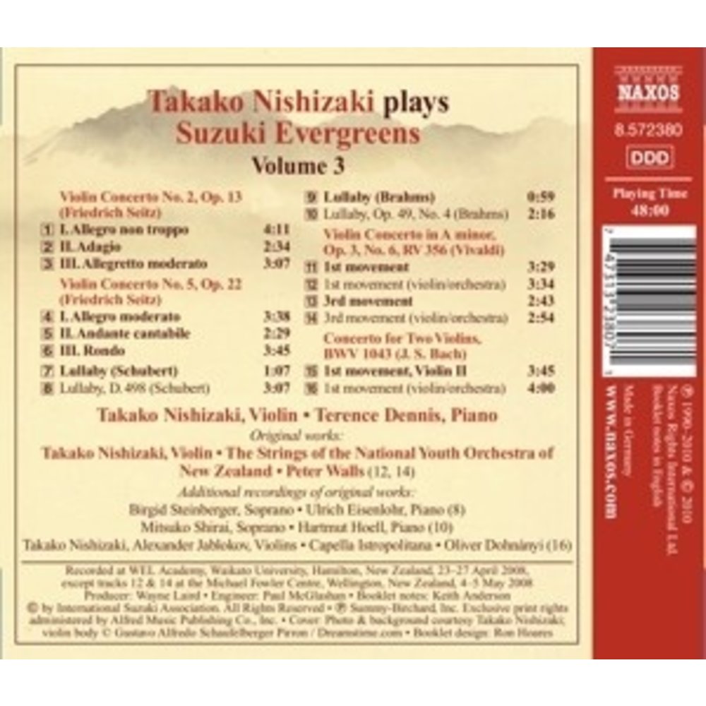 Naxos Nishizaki: Suzuki Evergreens 3