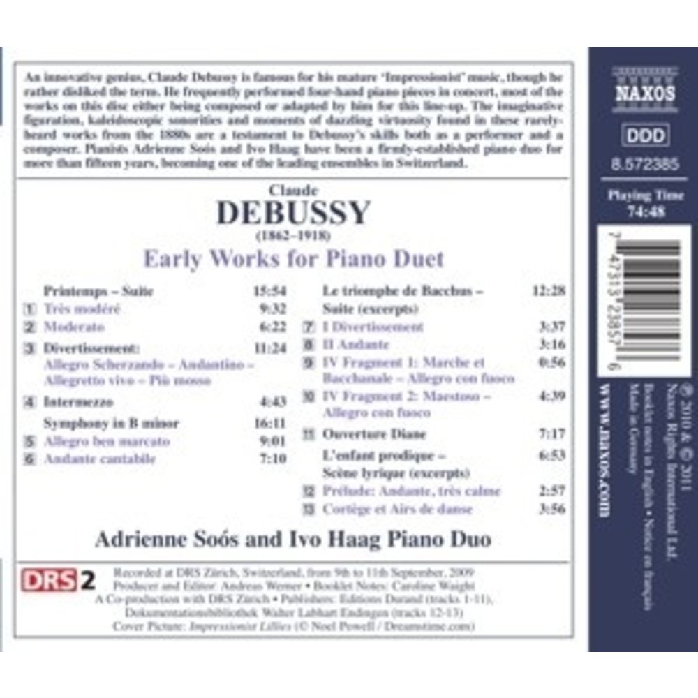 Naxos Debussy: Early Works F.piano Duet