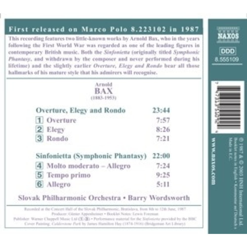 Naxos Bax: Overture,Elegy *Delete*