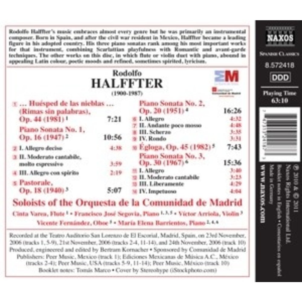 Naxos Halffter: Chamber Music 1