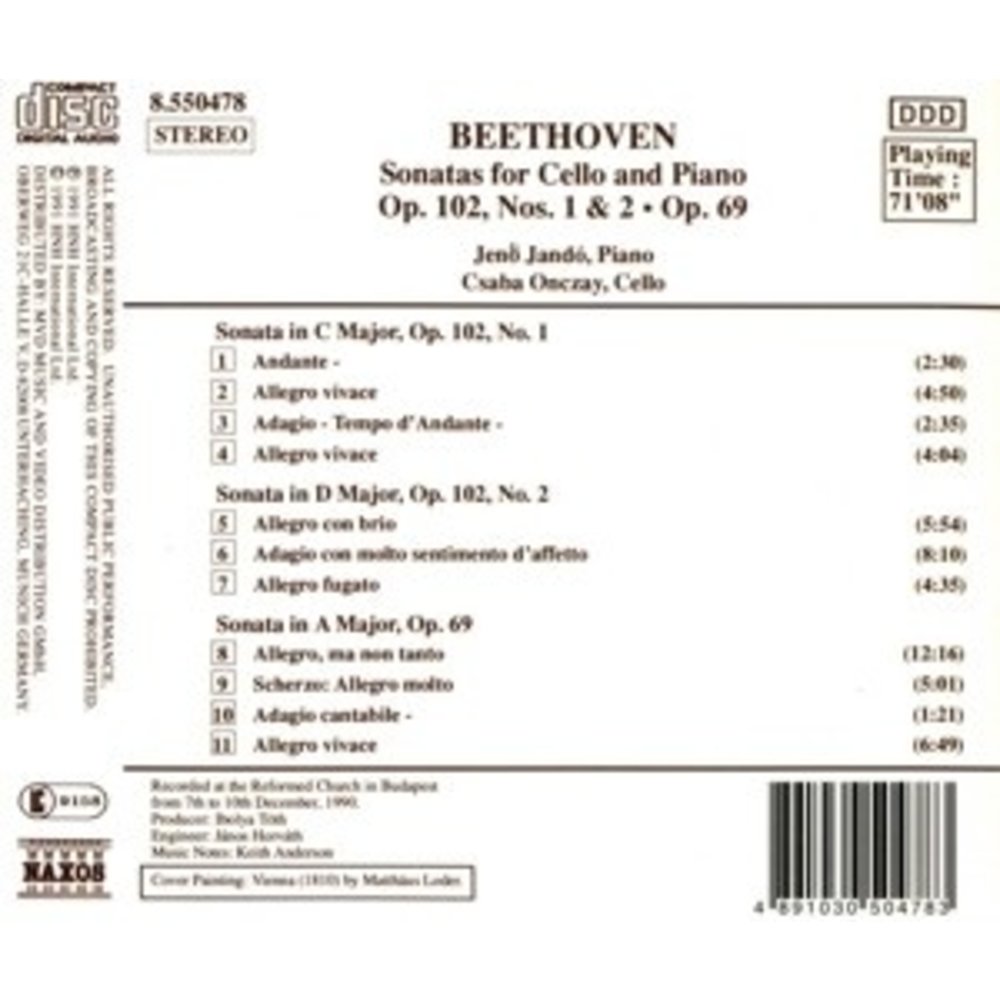 Naxos Beethoven: Cello Sonatas Vol 1