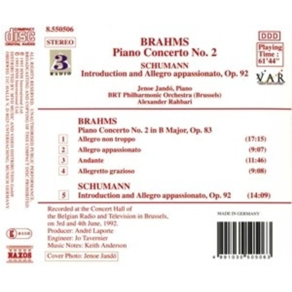 Naxos Brahms/Schumann: Piano Conc. 2