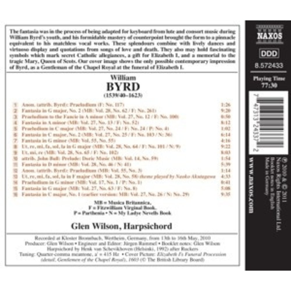 Naxos Byrd: Fantasies For Harpsichord