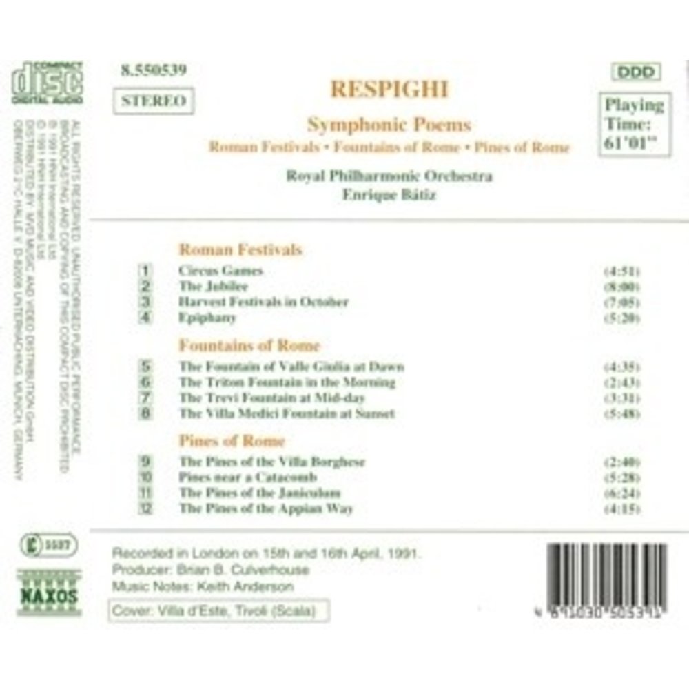 Naxos Respighi: Symphonic Poems
