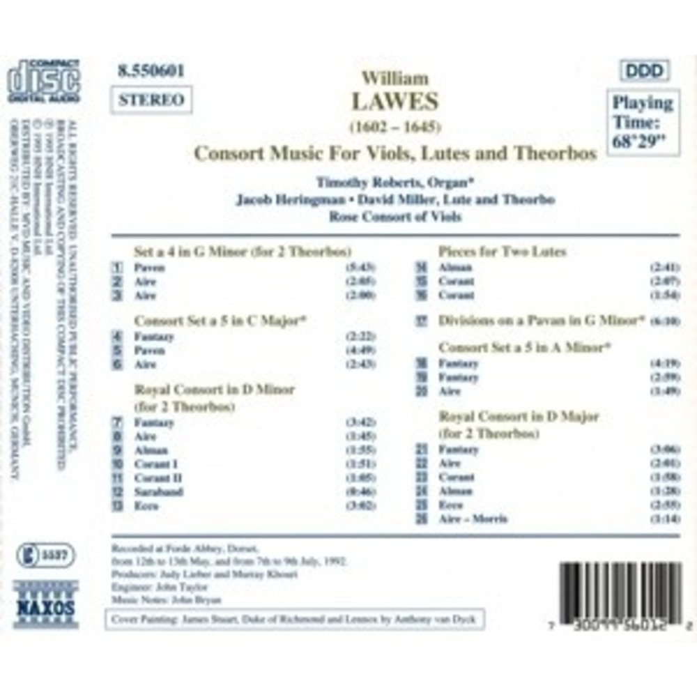Naxos Lawes: Consort Music