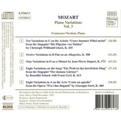 Naxos Mozart: Piano Variations Vol.3