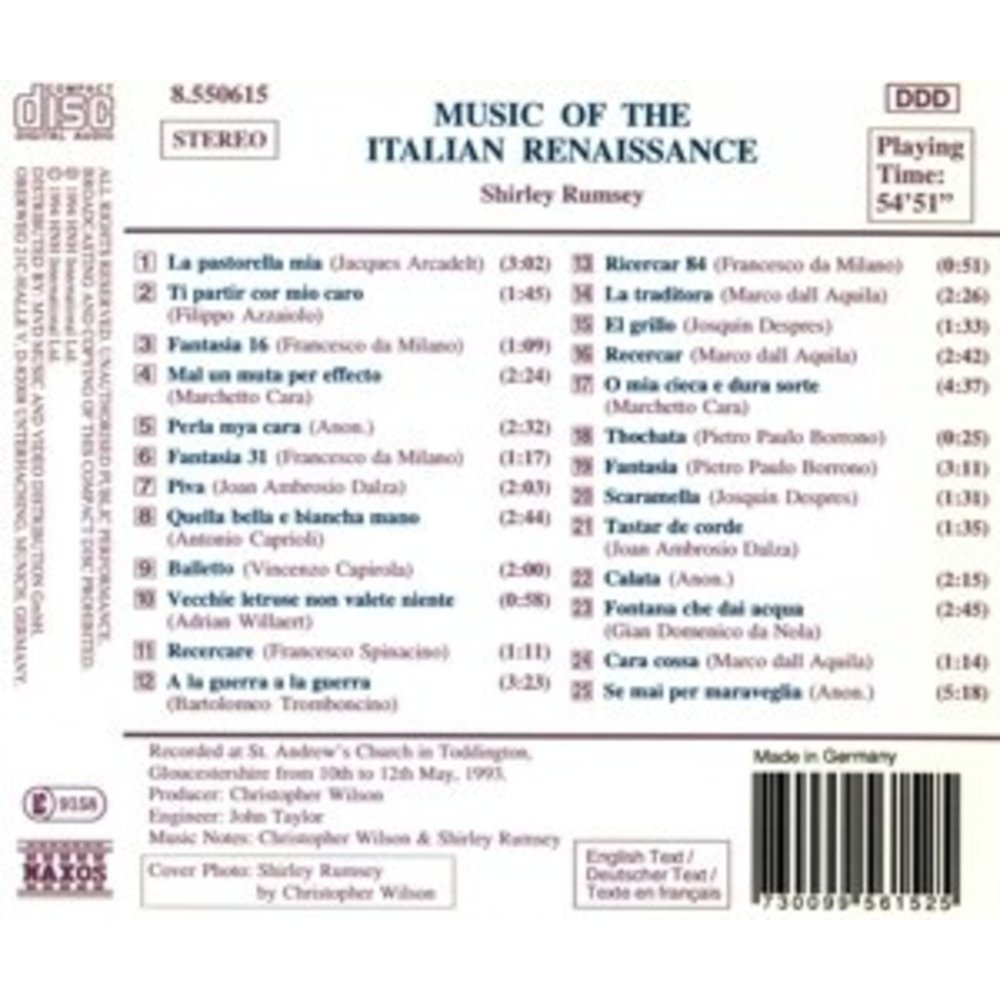 Naxos Music Of Italian Renaissance