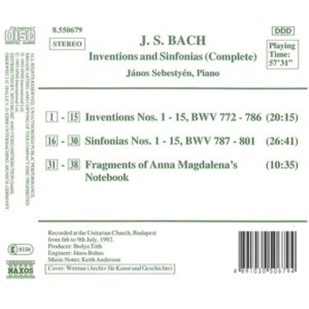 Naxos Bach: Inventions & Sinfonias