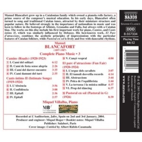 Naxos Blancafort:com.piano Music V.3