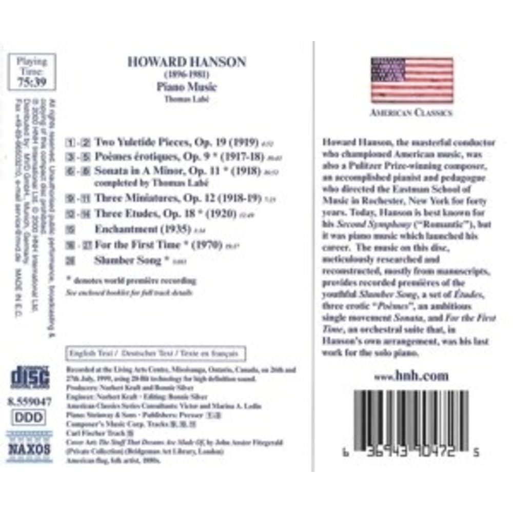 Naxos Howard Hanson: Piano Music