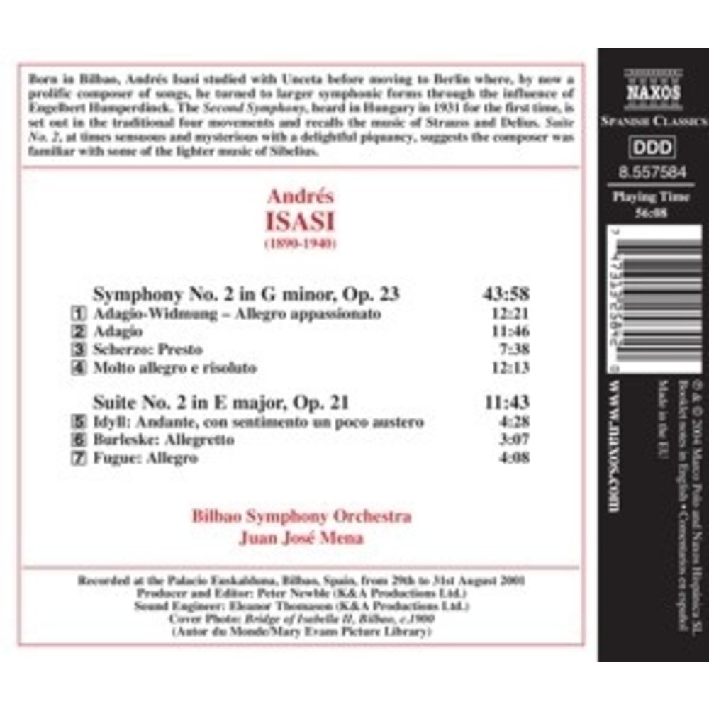 Naxos Isasi: Sym.no.2.Suite No.2