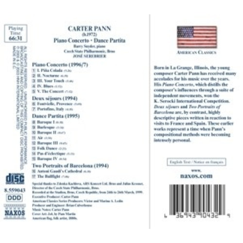Naxos Carter Pann:dance Partita.pian