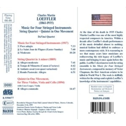 Naxos Loeffler:music For Four String