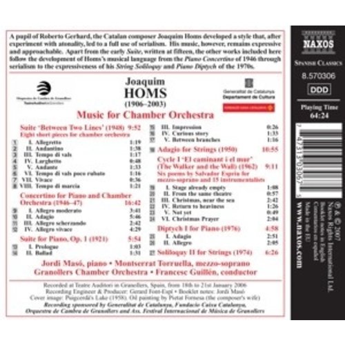 Naxos Homs: Music For Chamber Orch.