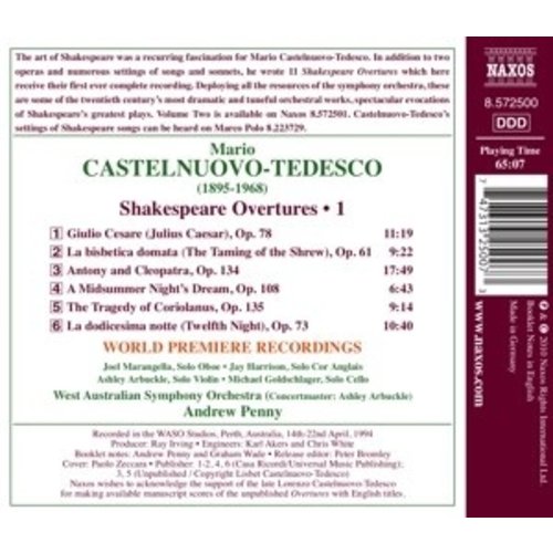 Naxos Casteln.-Tedesco: Shakespeare 1