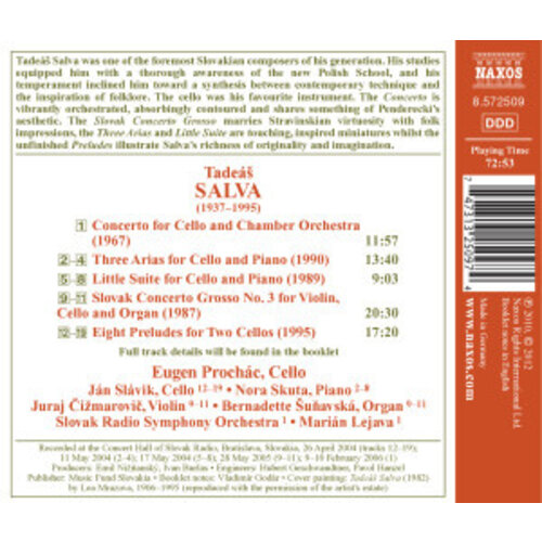 Naxos Salva: Cello Concerto/Arias
