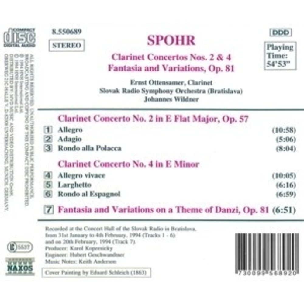 Naxos Spohr: Clarinet Concertos 2&4