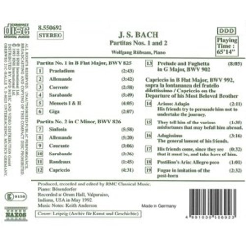Naxos Bach J.s.: Partitas 1 & 2 Etc.