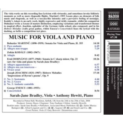 Naxos Music For Viola And Piano