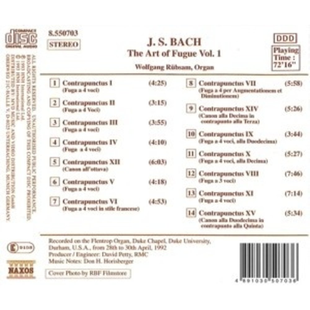Naxos Bach J. S.: The Art Of Fugue 1