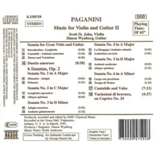 Naxos Paganini: Violin & Guitar 2