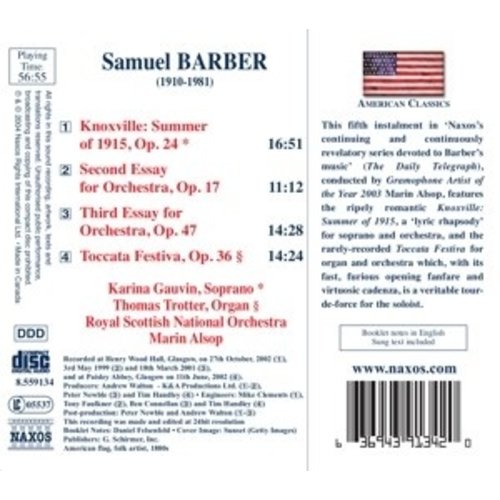 Naxos Barber: Knoxville:summer Of 15