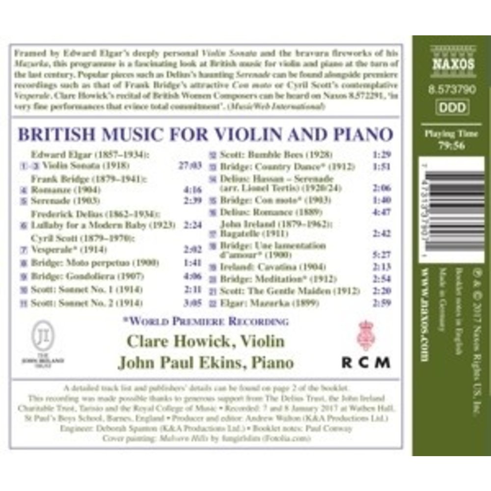 Naxos British Music For Violin And Piano
