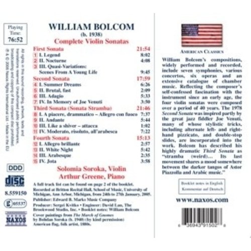 Naxos Bolcom: Violin Sonatas Nos. 1-