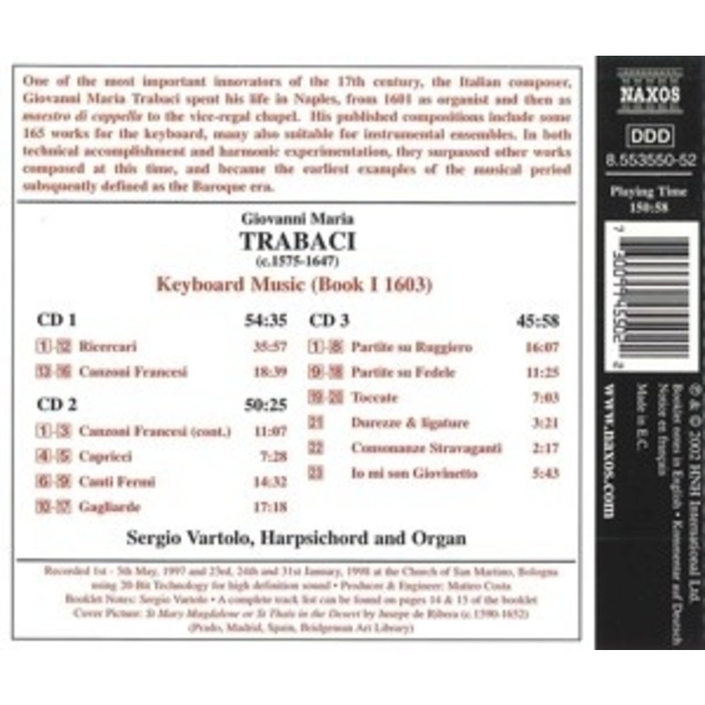 Naxos Trabaci:keyboard Music Book I