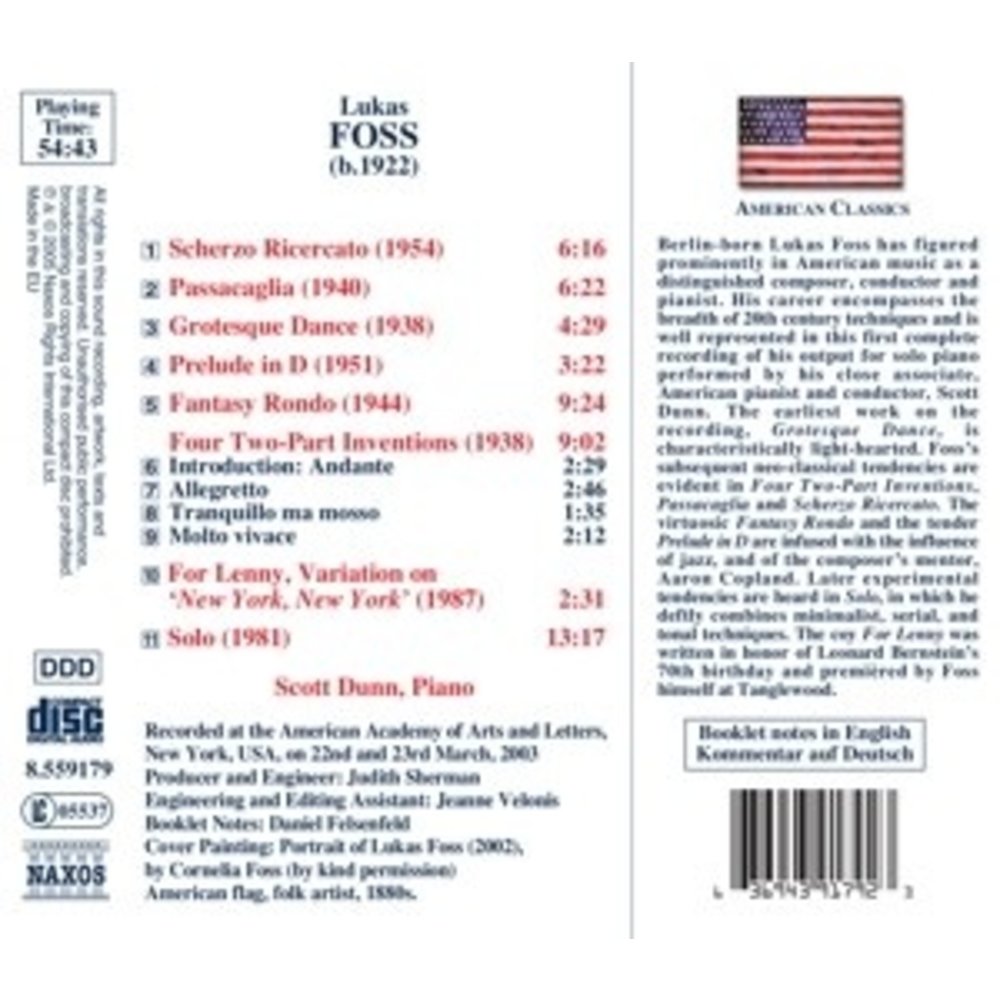 Naxos Foss: Works For Solo Piano (Co