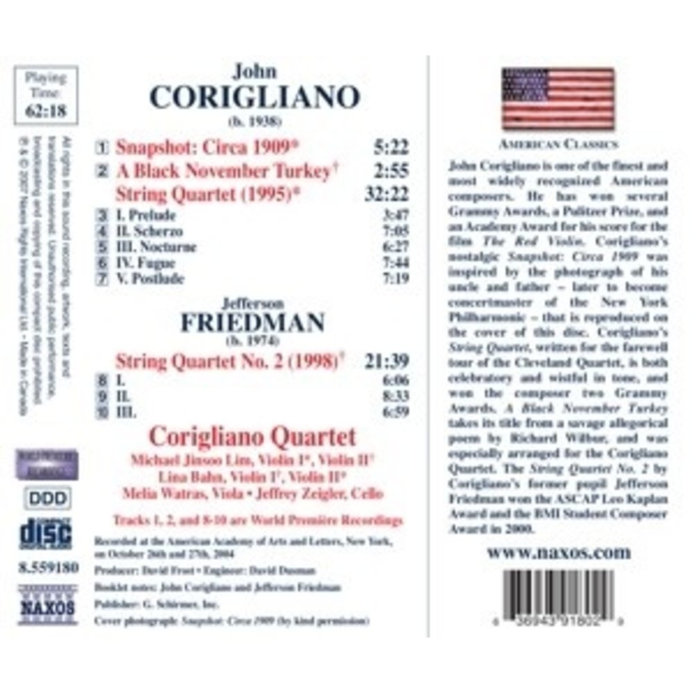 Naxos Corigliano:string Quartet No.2