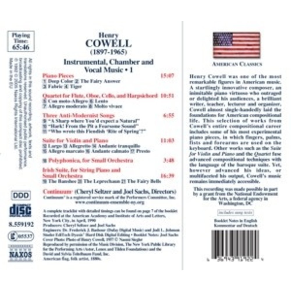 Naxos Cowell: Quartet / Violin Suite