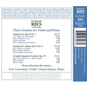 Naxos Three Sonatas For Violin And Piano