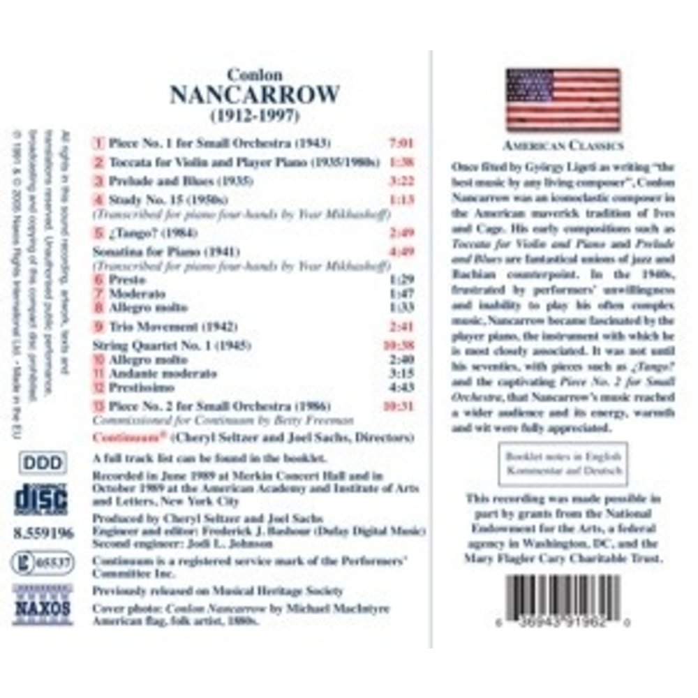 Naxos Nancarrow:orchestral&Cham